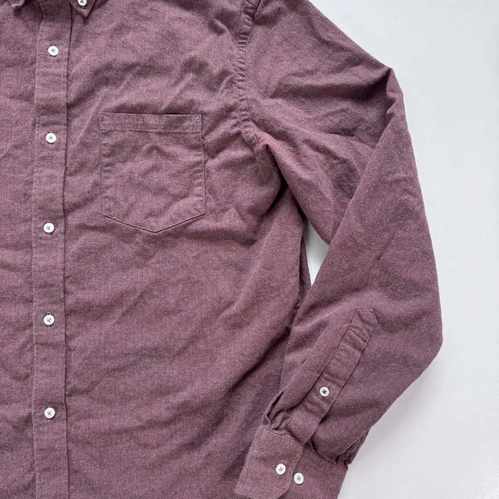 BANANA REPUBLIC Luxe Flannel Slim Fit Shirt Mens Large Red